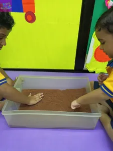 Sand  tray writing activity (Datta Pada)